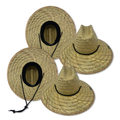 2 Pack Plain Just Straw Lifeguard Beach Hats
