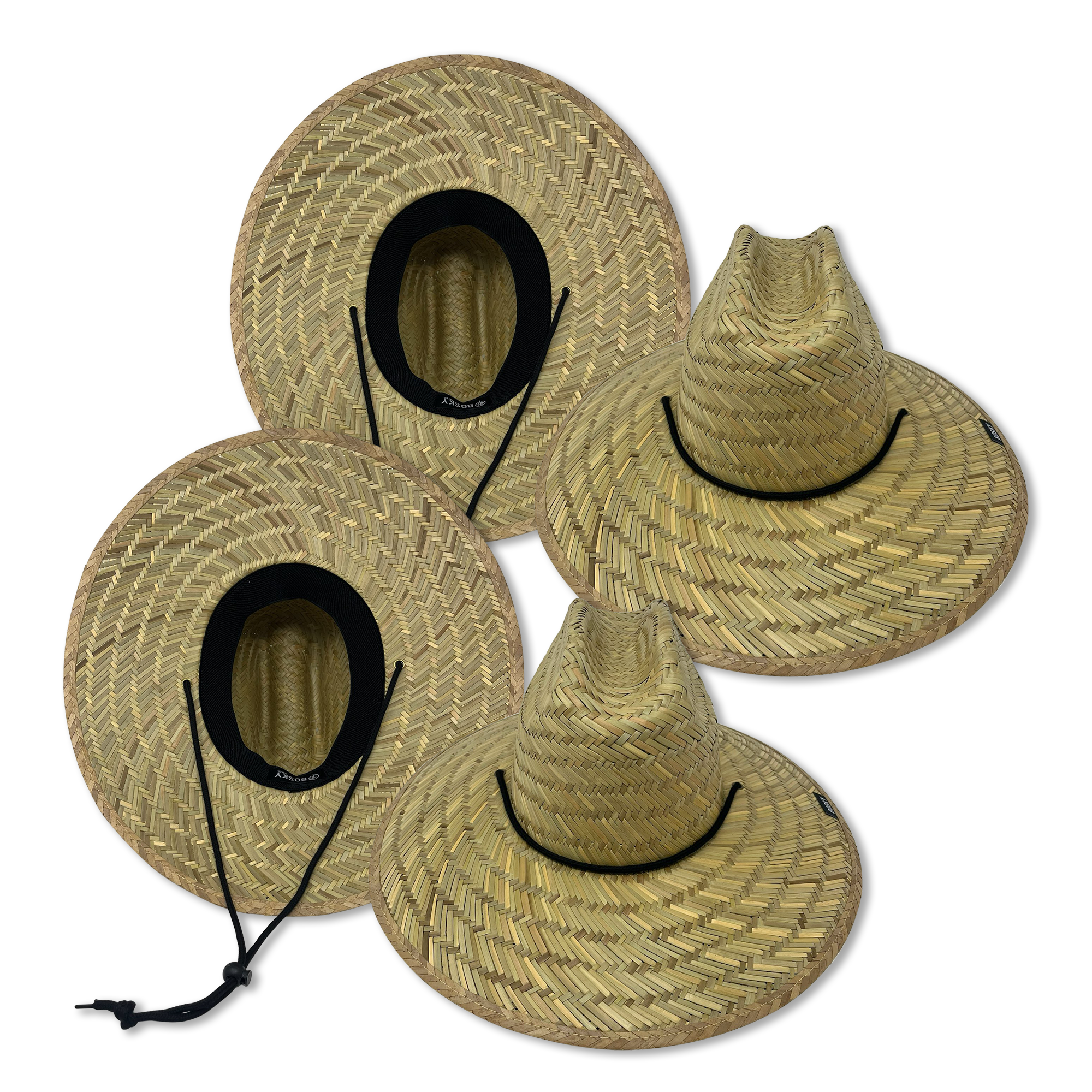 2 Pack Plain Just Straw Lifeguard Beach Hats