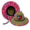 Kids Popsicle Ice Cream Summer Straw Lifeguard Hat