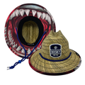 Kids Shark Bite Straw Lifeguard Hat