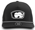 Black Cuztom Graphics Gulf of America hat with white map design and rope detail on brim